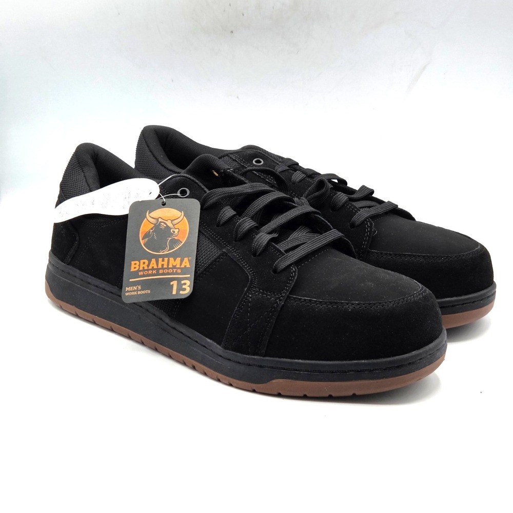 Brahma Men's 13 Black Steel Toe Work Shoes Low Top Boots Slip Oil Resistant